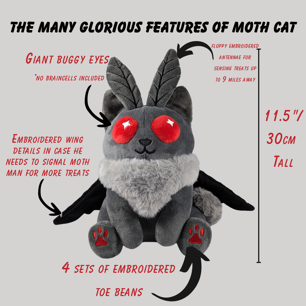 Moth Cat Plush — Red Baran Creations